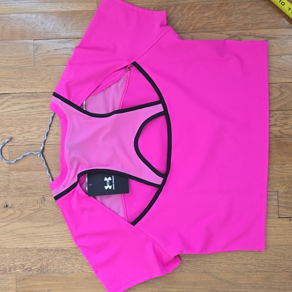 UNDER ARMOUR WOMEN'S FLORESCENT PINK ATHLETIC CROP TOP SIZE XL - Picture 15 of 15